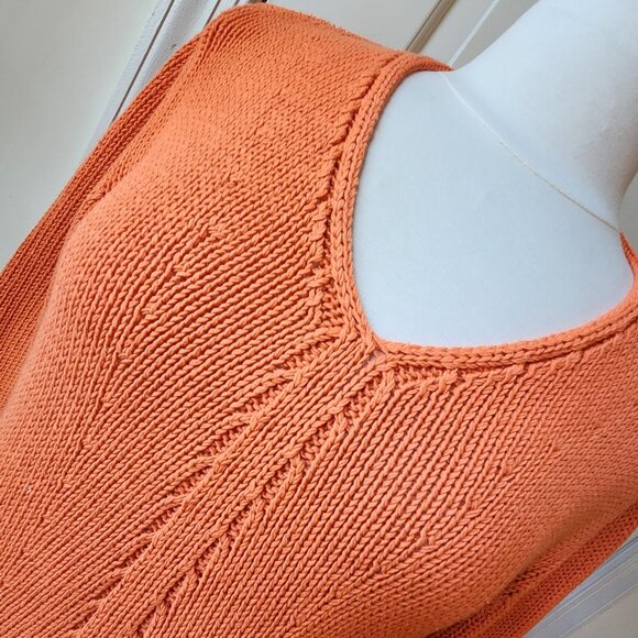Gerry Weber Edition GERMANY V-neck Sweater Top Orange Cotton size M Autumn Soft - Picture 5 of 16